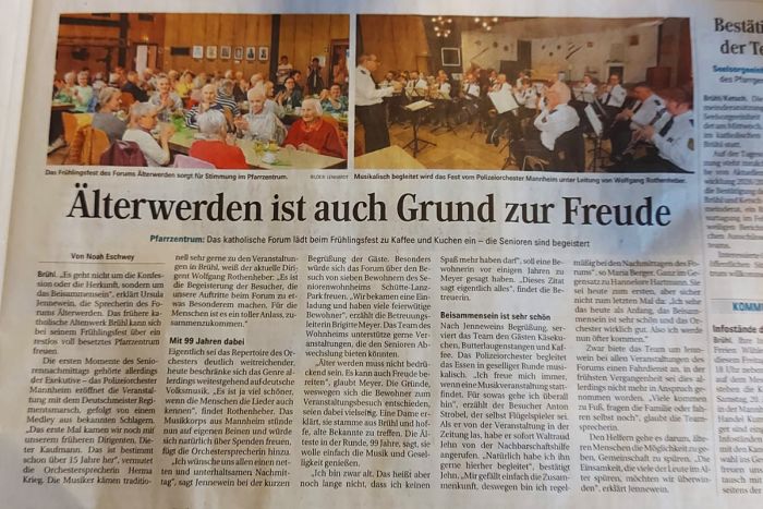 Pressebericht in der Schwetzinger Zeitung vom 19.4.24